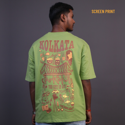 Streets of Kolkata Oversized T-shirt | Unisex (Pista)