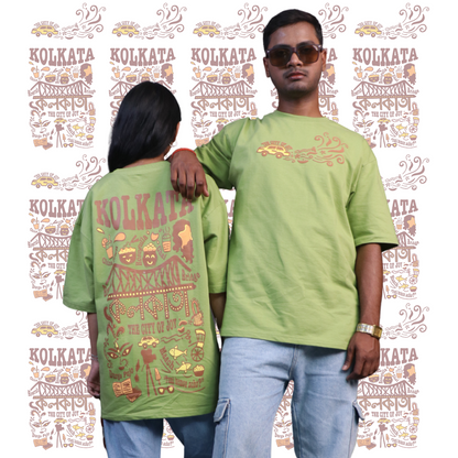 Streets of Kolkata Oversized T-shirt | Unisex (Pista)