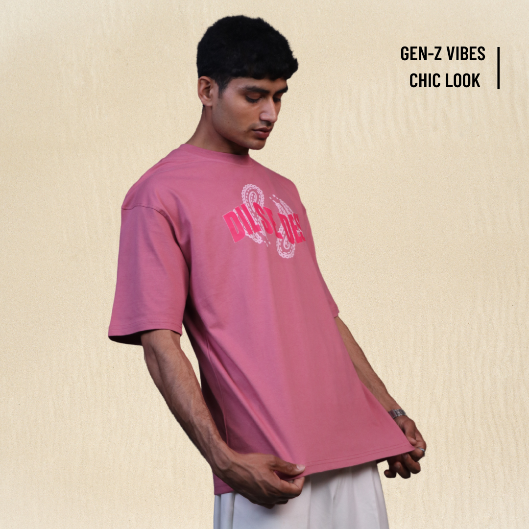 Dil se Desi Oversized T-shirt | Unisex (Onion Pink)