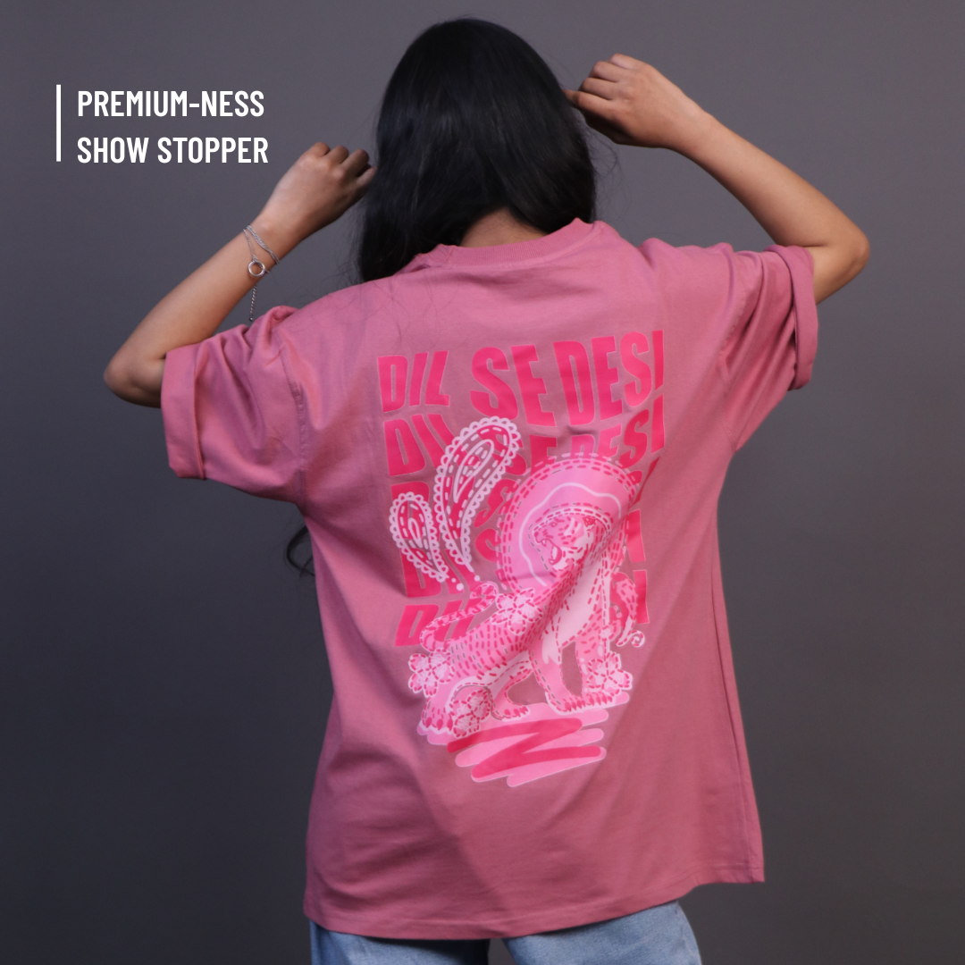 Dil se Desi Oversized T-shirt | Unisex (Onion Pink)