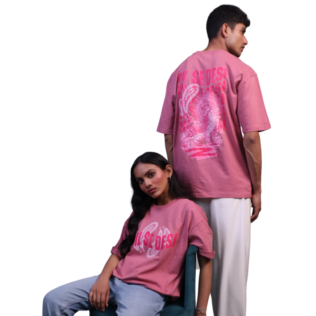 Dil se Desi Oversized T-shirt | Unisex (Onion Pink)
