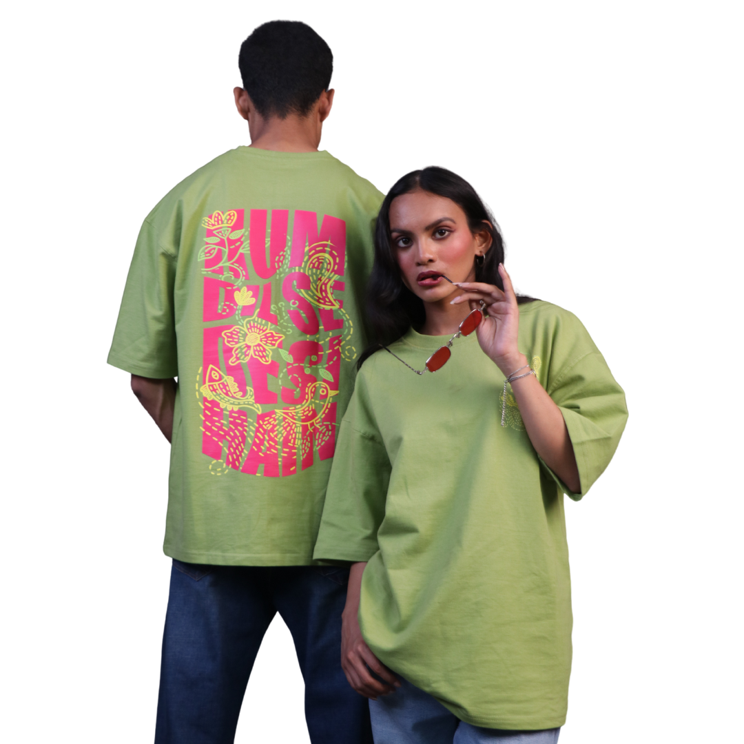 Hum Dil Se Desi Oversized T-shirt | Unisex (Pista)