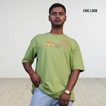 Streets of Kolkata Oversized T-shirt | Unisex (Pista)