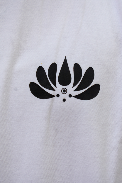 White Color Unisex 220 GSM Oversized cotton T-shirt inspired from the Aipan Art of Uttrakhand
