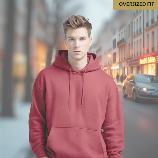 Men 100% Cotton Red Hoodie | Offer Code: PRE100