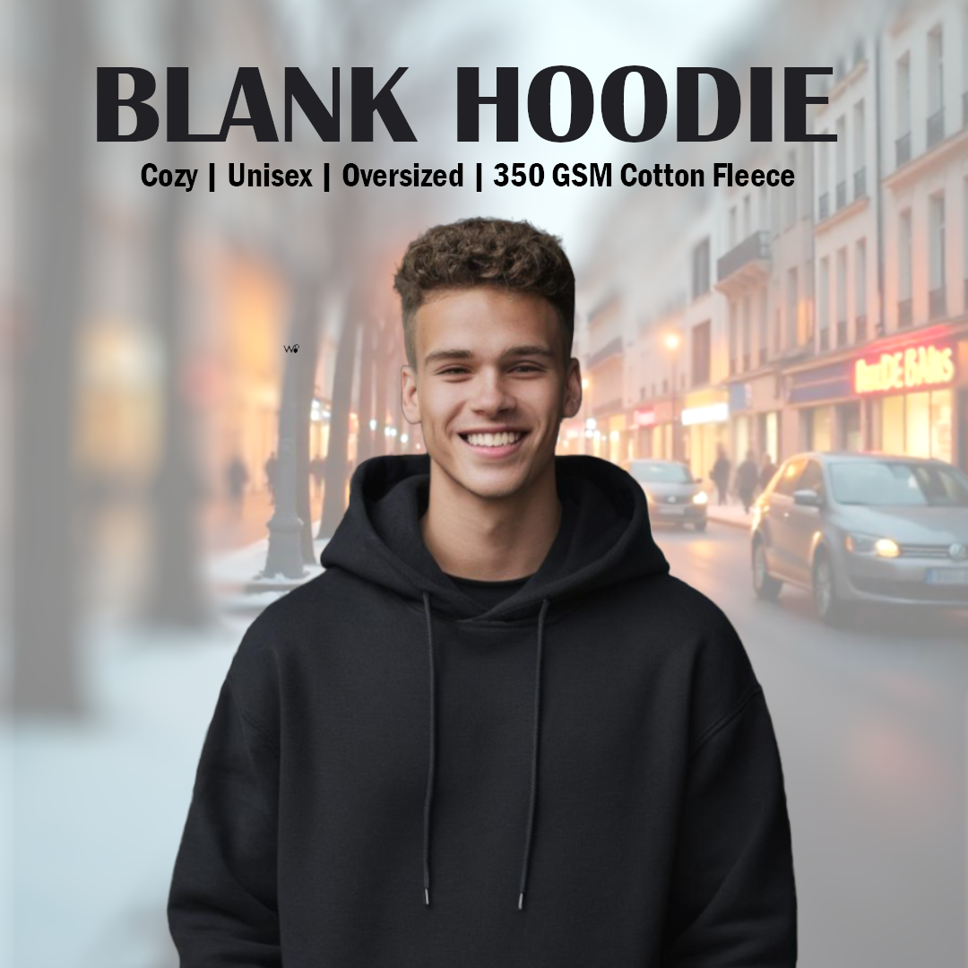 Men 100% Cotton Black Hoodie | Offer Code: PRE100