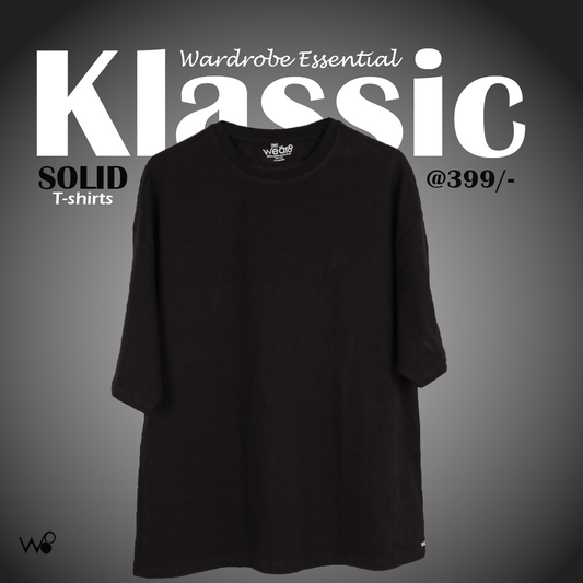 The Klaasik Solids (Black Panther) Oversized T-Shirt