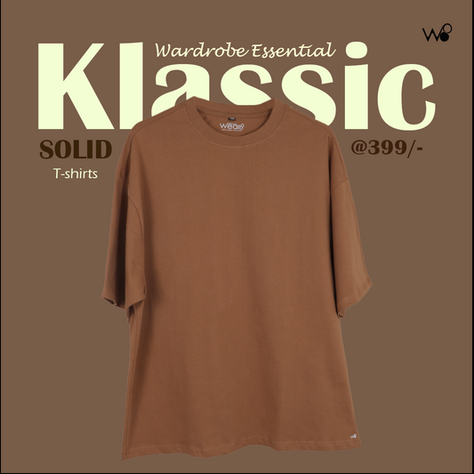 The Klaasik Solids (Caffe Latte) Oversized T-Shirt